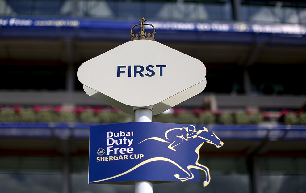 A sign at Ascot for the Shergar Cup