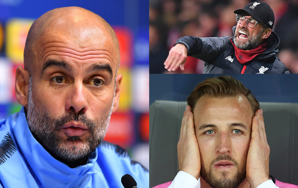 Pep Guardiola Jurgen Klopp Harry Kane