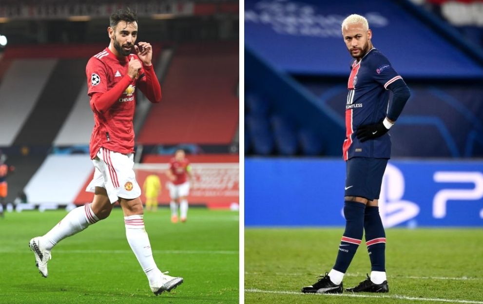 Bruno Fernandes Manchester United Neymar PSG Champions League