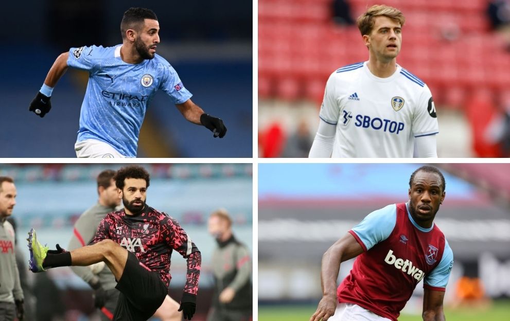 Riyad Mahrez Man City Patrick Bamford Leeds Mohamed Salah Liverpool Michail Antonio West Ham