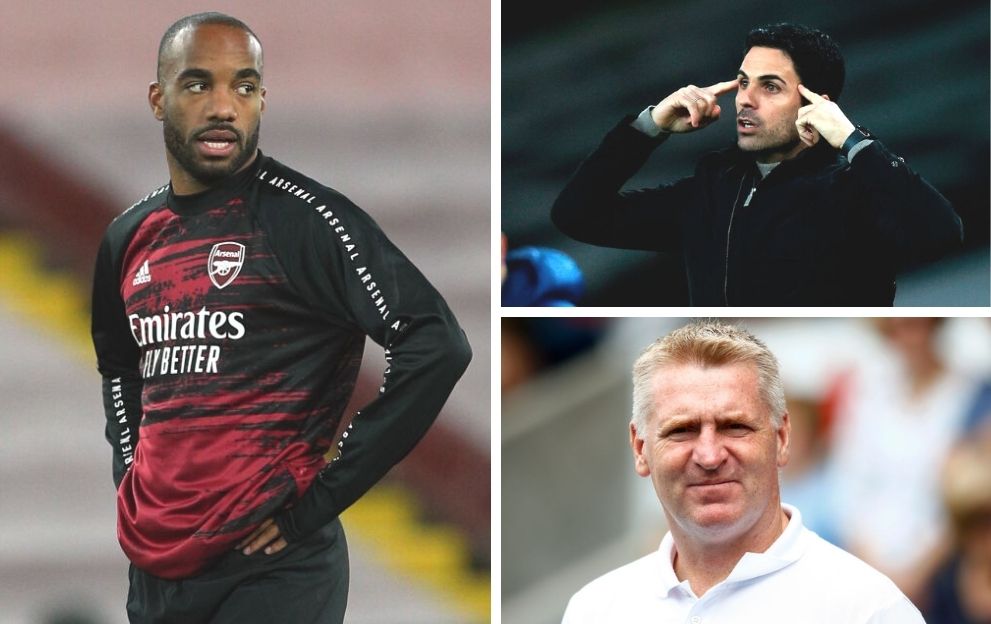 Alexandre Lacazette Arsenal Mikel Arteta Dean Smith Aston Villa