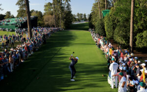 Scottie Scheffler tees off at the US Masters