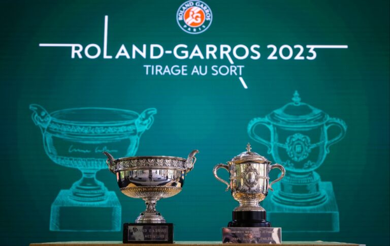 French Open trophies at Roland Garros