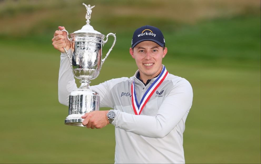 Matt Fitzpatrick celebrates winning the US Open in 2022