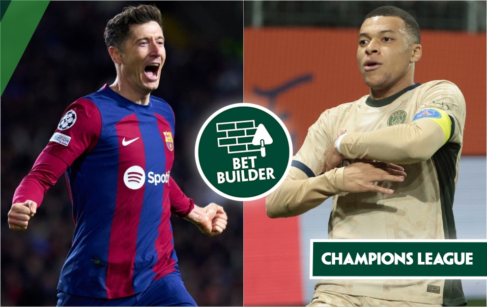 barcelona v psg bet builder tips, champions league, tuesday 16th april 2024