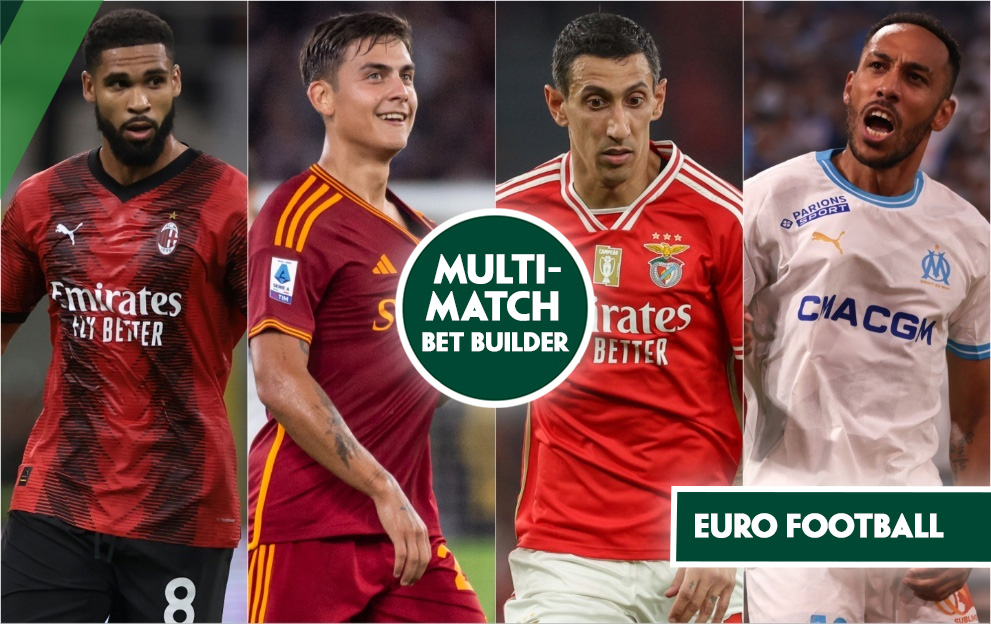 Thursday's Europa League & Conference League Bet Builder tips, AC Milan v Roma, Benfica v Marseille, Brugge v POAK, thursday 11th april 2024