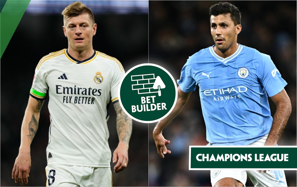 Real Madrid v Man City bet builder tips, champions league, tuesday, 9th april 2024.