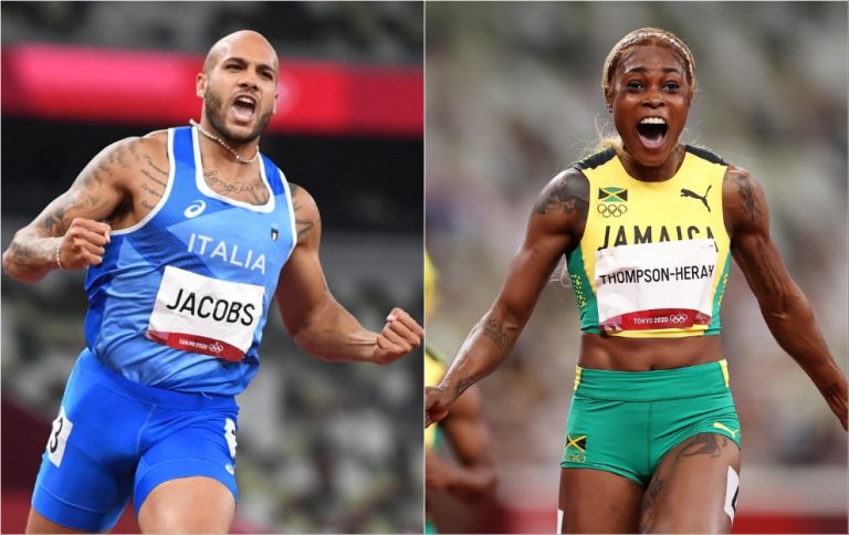Marcell Jacobs and Elaine Thompson-Herah