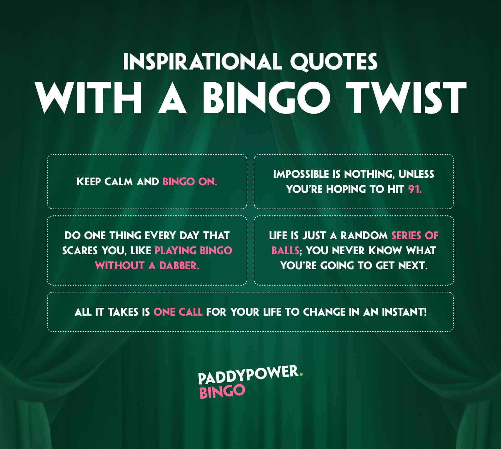 Inspirational Bingo Quotes