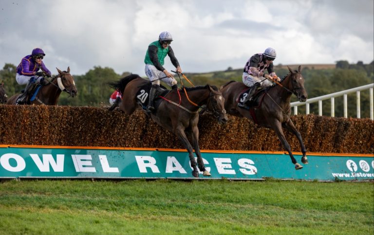 Desertmore House jumps a fence at Listowel en route to winning the Kerry National