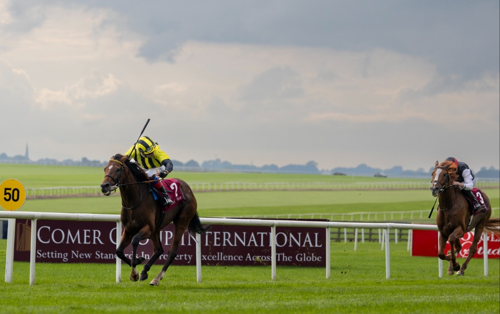 Eldar Eldarov wins the Irish St Leger in 2023