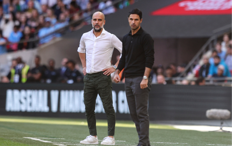 Pep Guardiola and Mikel Arteta