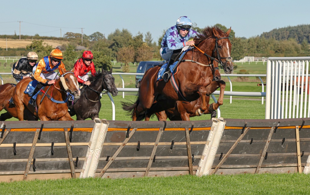 Intense Approach jumping a hurdle