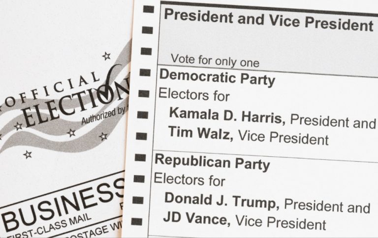 An image of a US Presidential Election Ballot