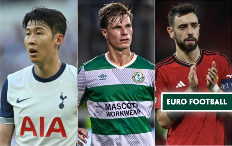 Son Heung-min, Daniel Cleary and Bruno Fernandes