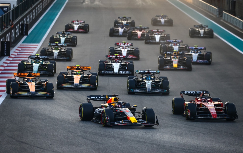 Formula 1 cars in the Abu Dhabi Grand Prix