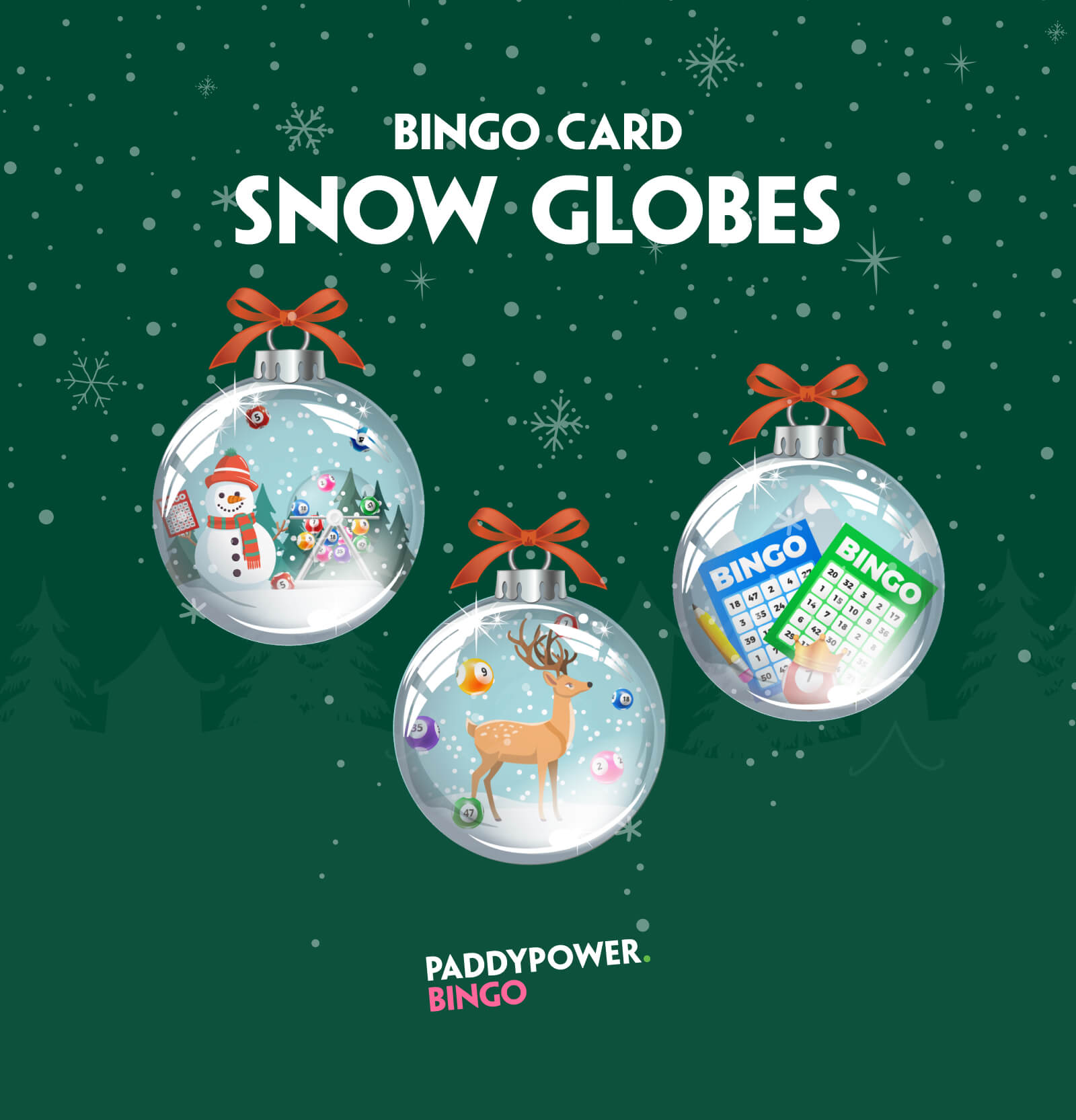 bingo card snow globes