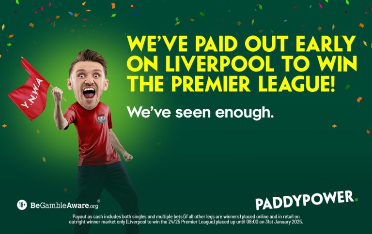 Paddy Power pay out early on Liverpool winning the Premier League title