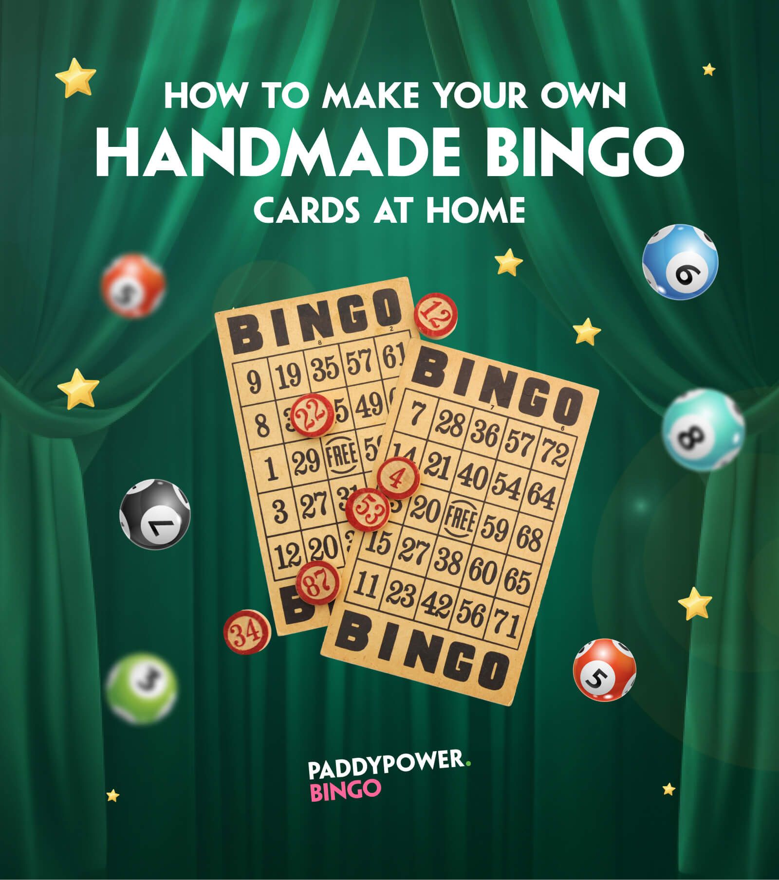 Homemade bingo cards at home