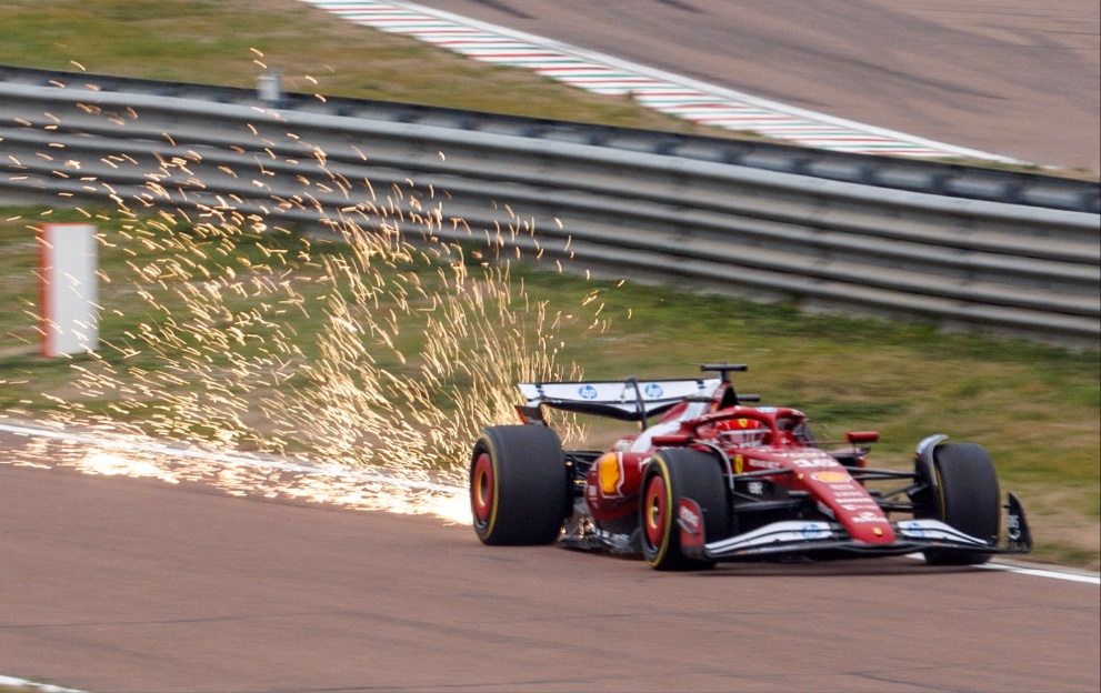 Charles Leclerc driving a Ferrari Formula 1 car