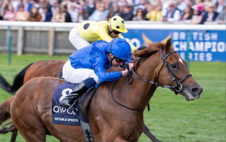 Notable Speech wins the 2000 Guineas at Newmarket