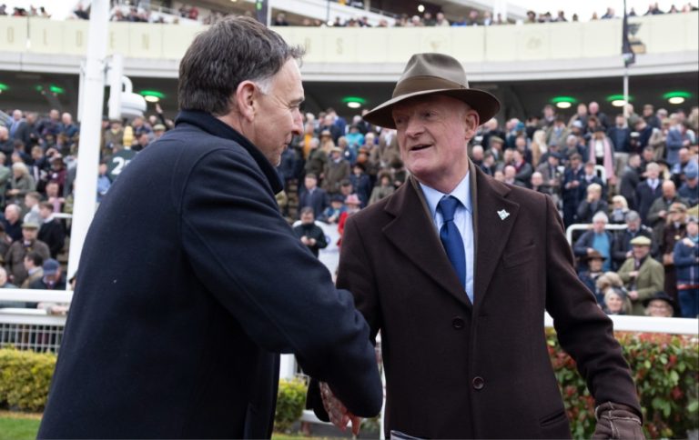 Willie Mullins and Henry de Bromhead shaking hands