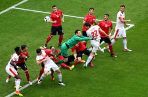 Schar scores for Switzerland against Albania