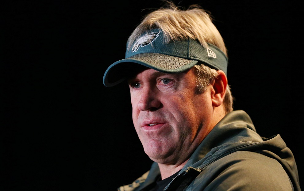 Feb 1, 2018; Bloomington, MN, USA; Philadelphia Eagles head coach Doug Pederson during a press conference in advance of Super Bowl LII against the New England Patriots at Mall of America. Mandatory Credit: Jerry Lai-USA TODAY Sports