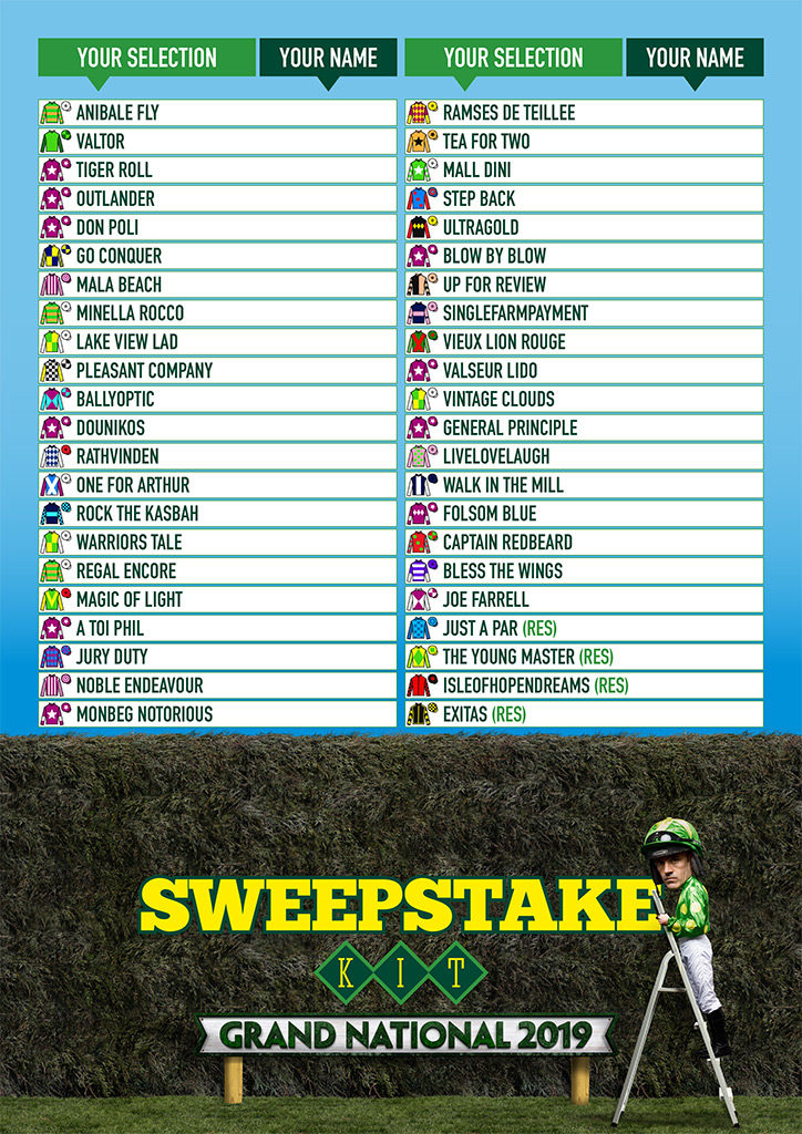 Paddy Power’s Grand National 2019 Sweepstake Kit