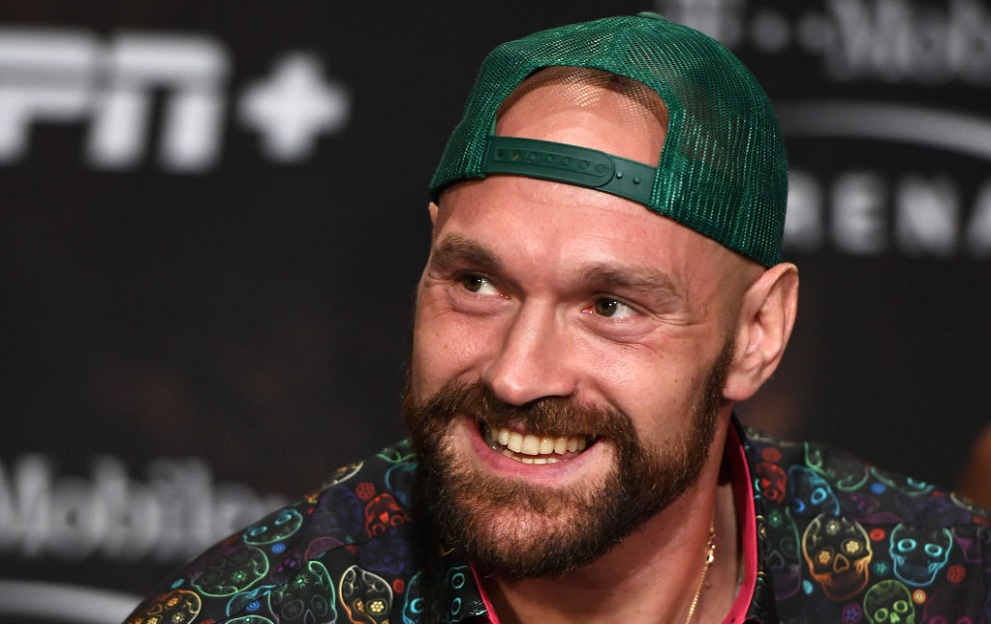LAS VEGAS, NEVADA - SEPTEMBER 11: Boxer Tyson Fury smiles during a news conference at MGM Grand Hotel & Casino on September 11, 2019 in Las Vegas, Nevada. Fury will meet Otto Wallin in a heavyweight bout on September 14 at T-Mobile Arena in Las Vegas. (Photo by Ethan Miller/Getty Images)