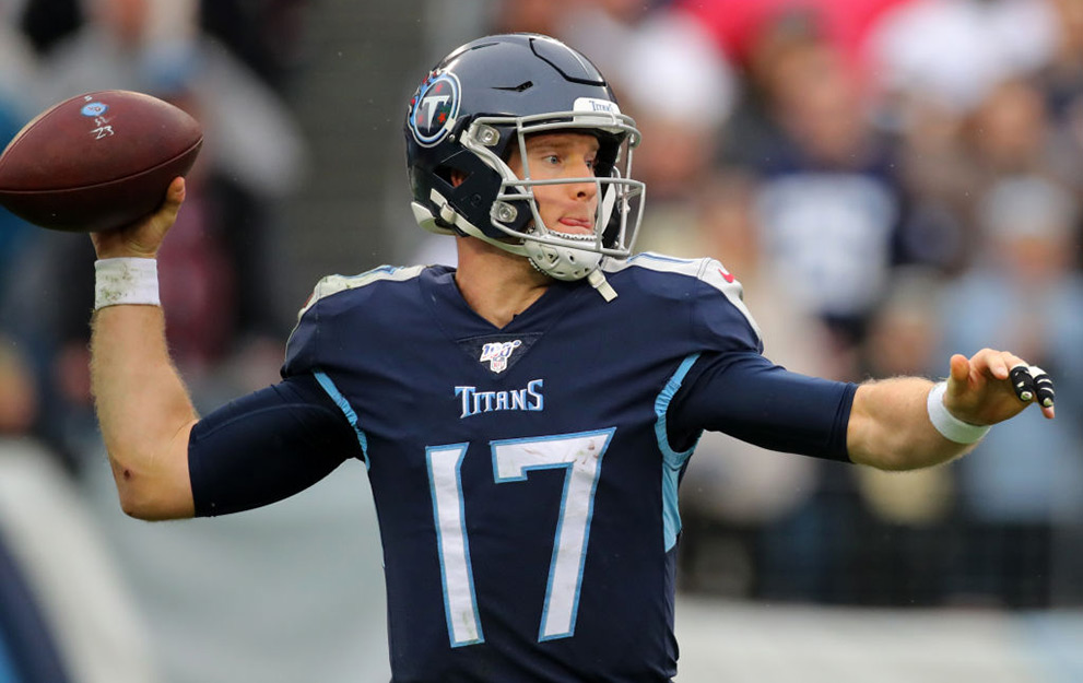 NASHVILLE, TENNESSEE - DECEMBER 22: Quarterback Ryan Tannehill #17 of the Tennessee Titans prepares to throw the ball in the first half against the New Orleans Saints in the game at Nissan Stadium on December 22, 2019 in Nashville, Tennessee. (Photo by Brett Carlsen/Getty Images)