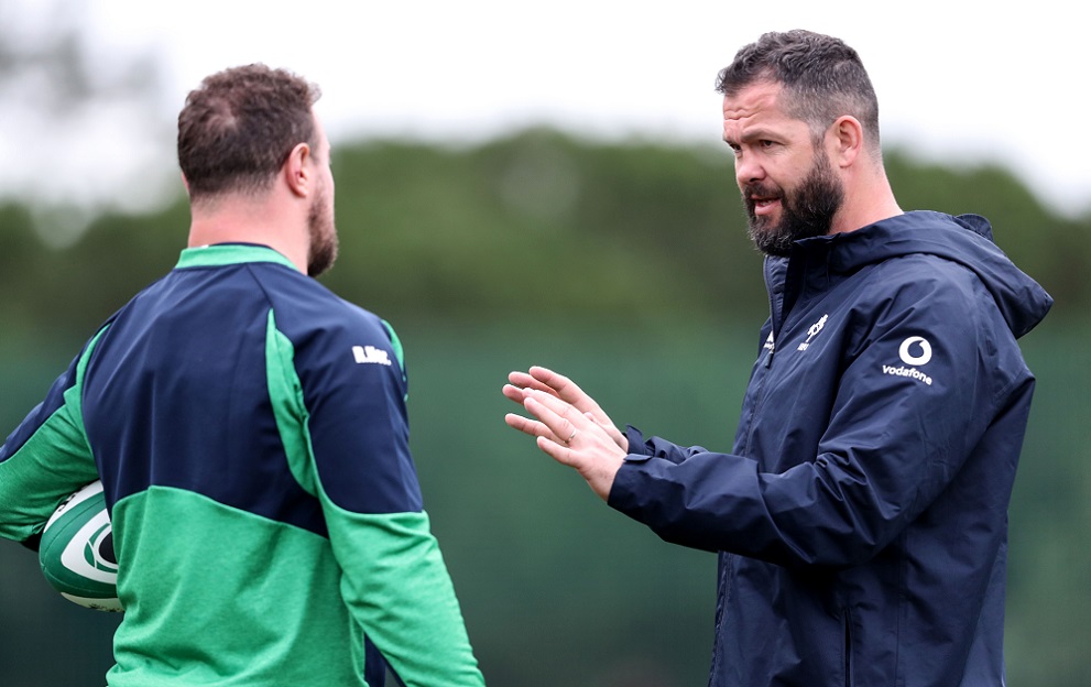 Ireland Rugby Squad Training, The Campus, Faro, Portugal 28/1/2020 Head coach Andy Farrell and Rob Herring Mandatory Credit ©INPHO/Dan Sheridan