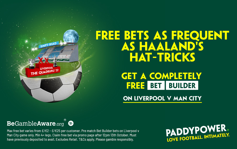 Free Bet Offer: Get a FREE Bet Builder for Liverpool v Man City on Sunday