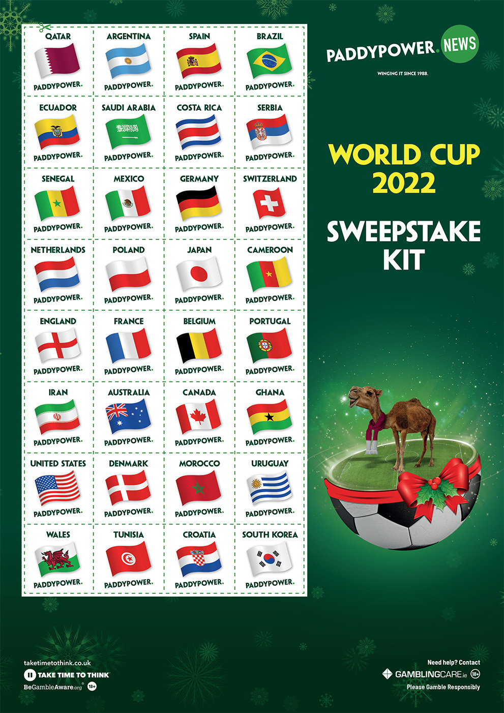 World Cup sweepstake kit Download Paddy's Qatar 2022 pack