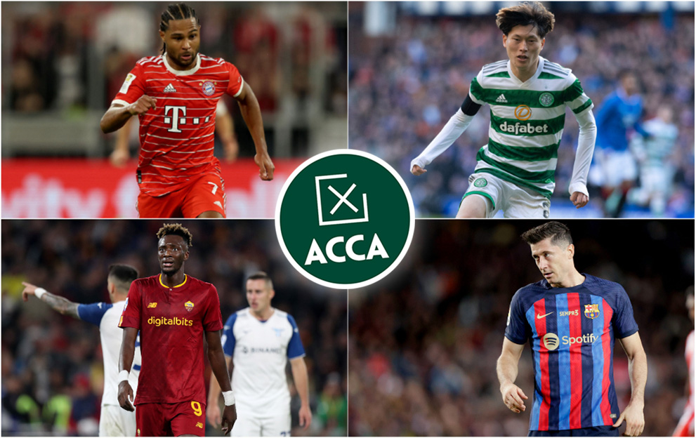 Wednesday Football Bet Builder featuring Bayern, Celtic, Roma, Rangers and Barcelona, 1st February 2023.