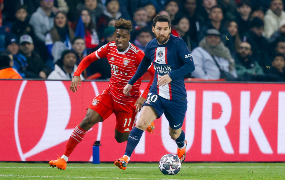 Lionel Messi and Kingsley Coman