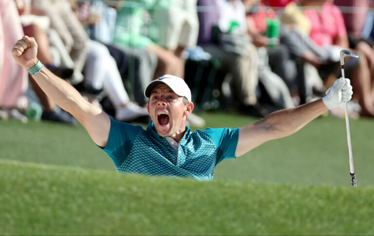 Rory McIlroy in action at Augusta National