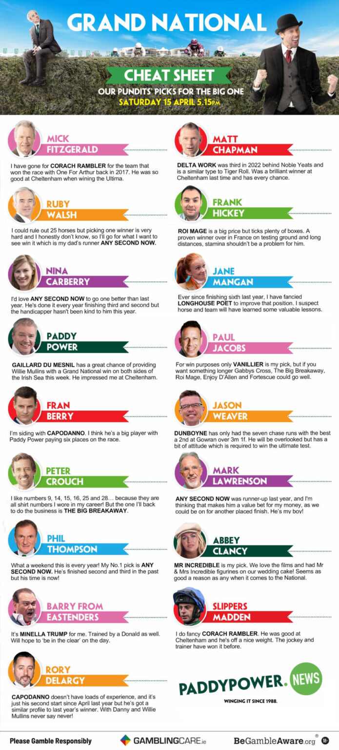 Grand National tips Paddy Power's Cheat Sheet for Aintree 2023