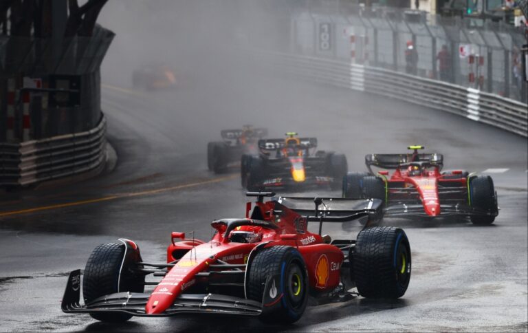 Charles Leclerc driving in the Monaco Grand Prix