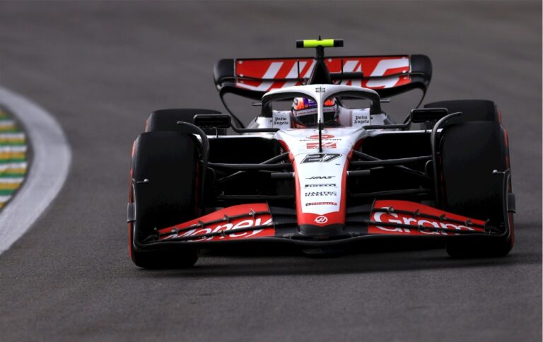 Nico Hulkenberg driving his Haas F1 car